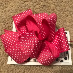 I’m Yours Hair Bow Hot Pink With White Polka Dots